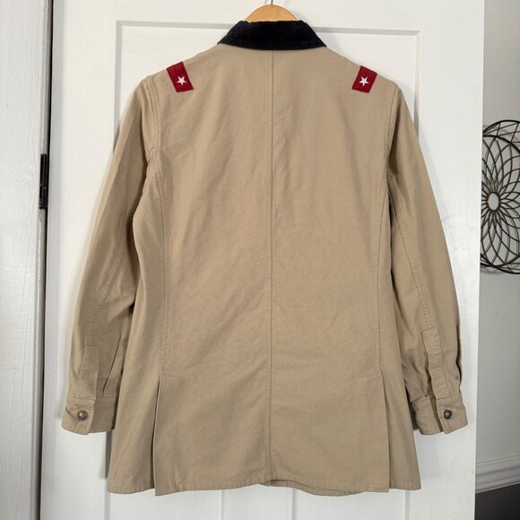 Faconnable Beige Military-Inspired Button-Up Jacket W/ Button Detailing Size S - Picture 6 of 7